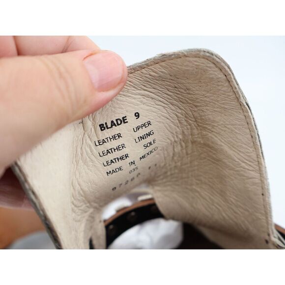 Freebird By Steven Blade Boot Womens 9 Stone Gray Croc Block Heel Slip On NEW - Picture 9 of 11